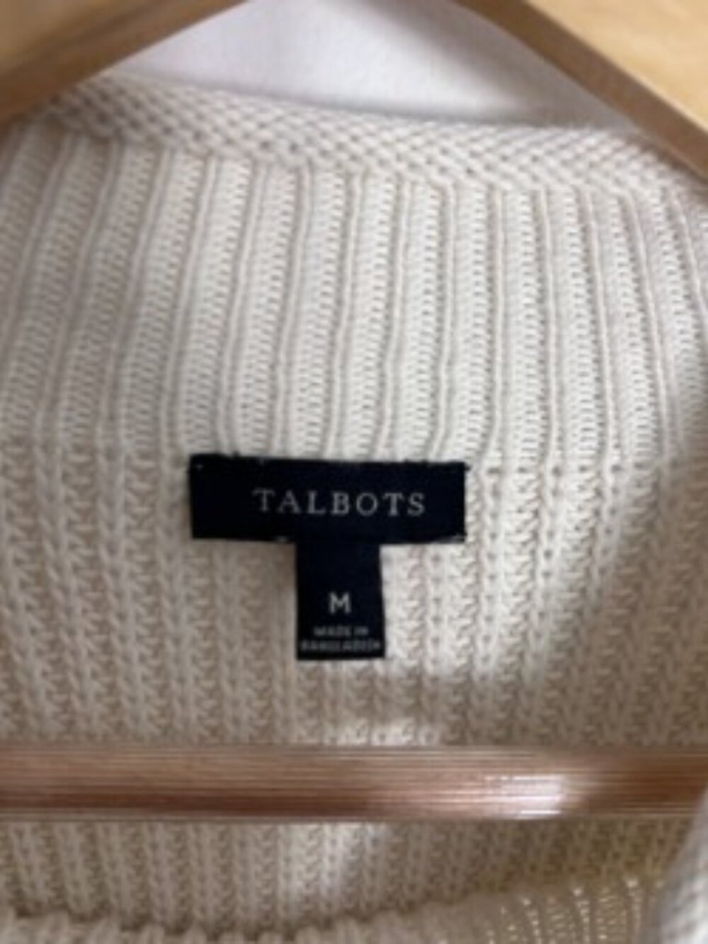 Talbots Cotton Shaker Stitch Roll Neck Sweater Medium - Picture 3 of 5